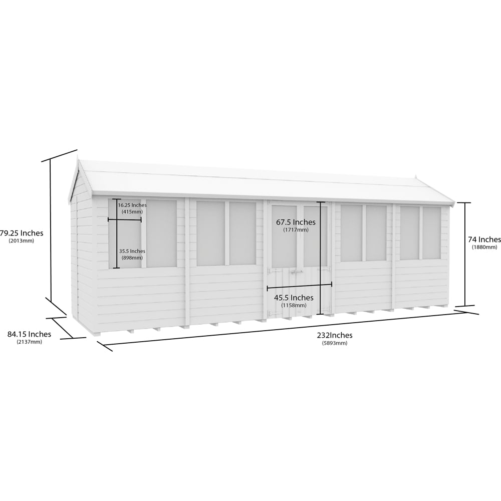 DIY Sheds 20 x 7ft Tongue and Groove Timber Apex Summerhouse Image 9