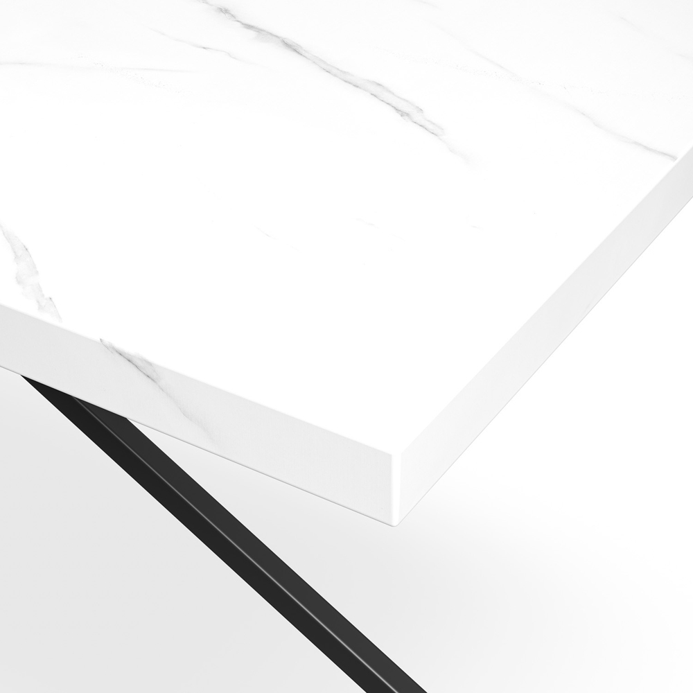 Furniture Online Donni 6 Seater Dining Table White Marble Effect Image 4