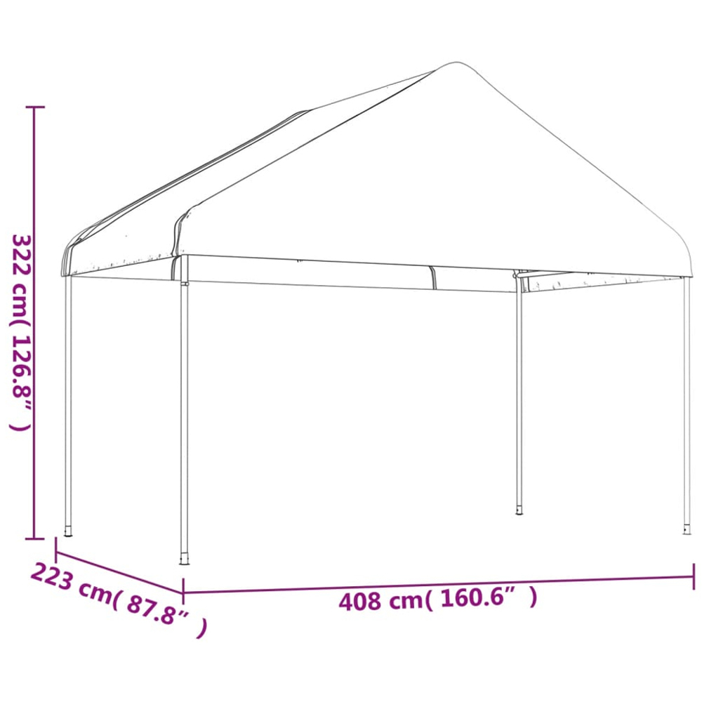 vidaXL 3.22 x 8.92m White Gazebo with Roof Image 6