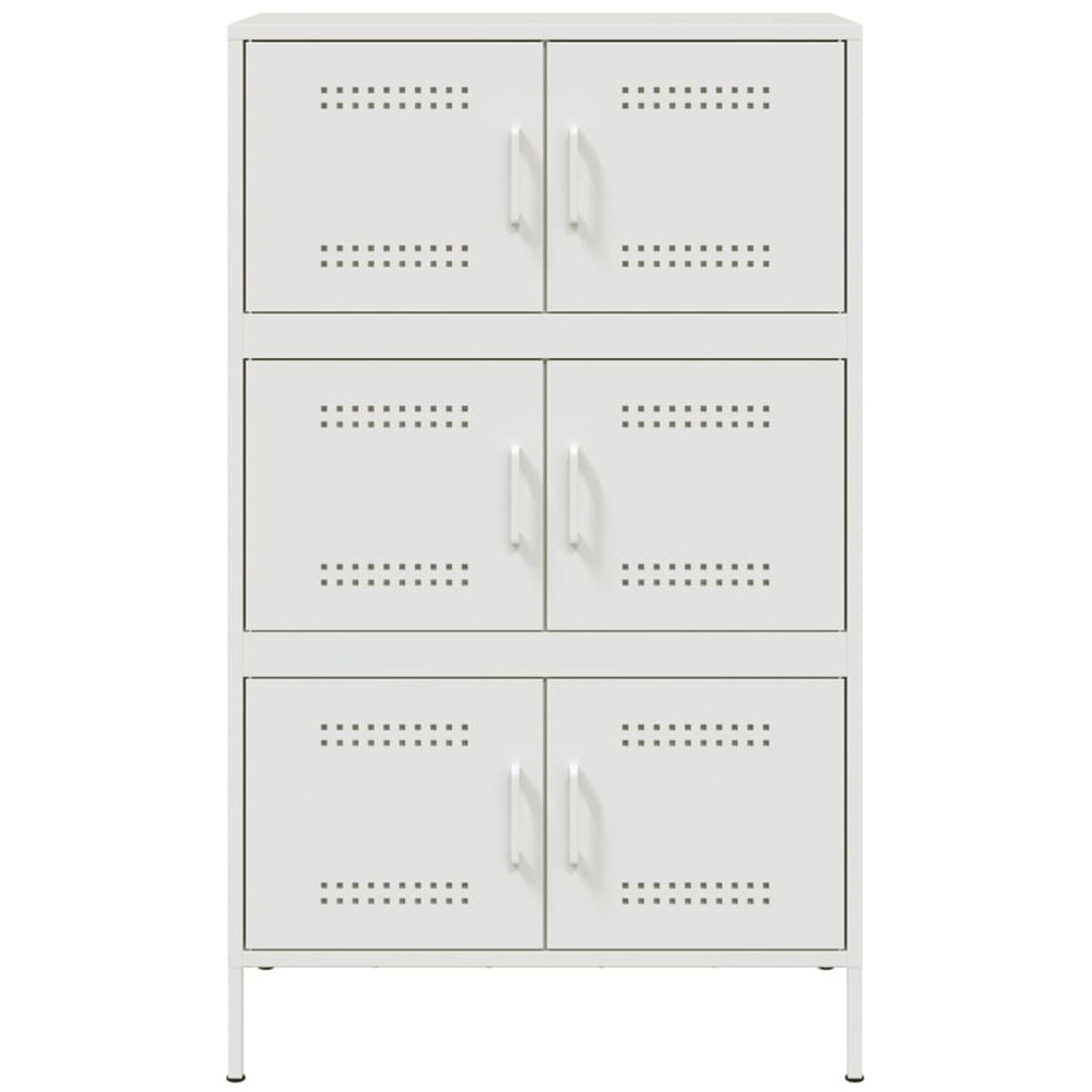vidaXL 2 Door White Steel Highboard Image 3