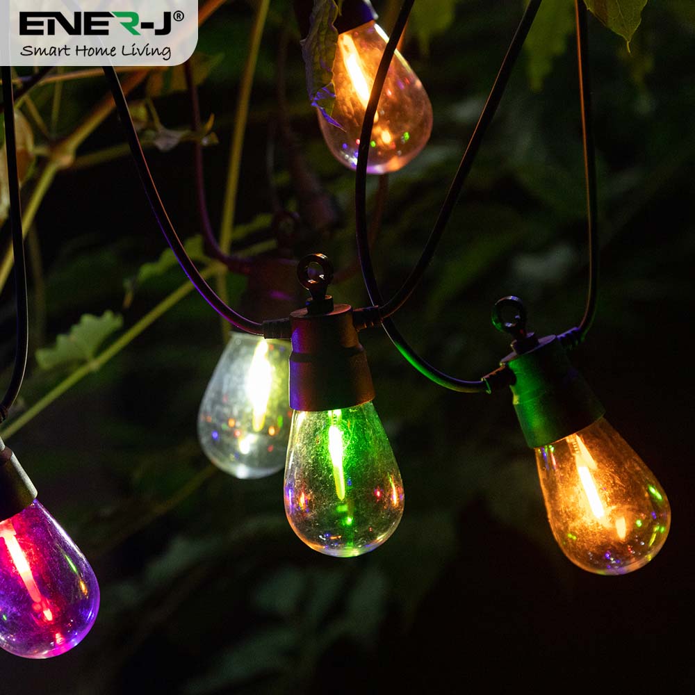 ENER-J Solar RGB Meteor Show String Lights with 10 Lamps 10m Image 2