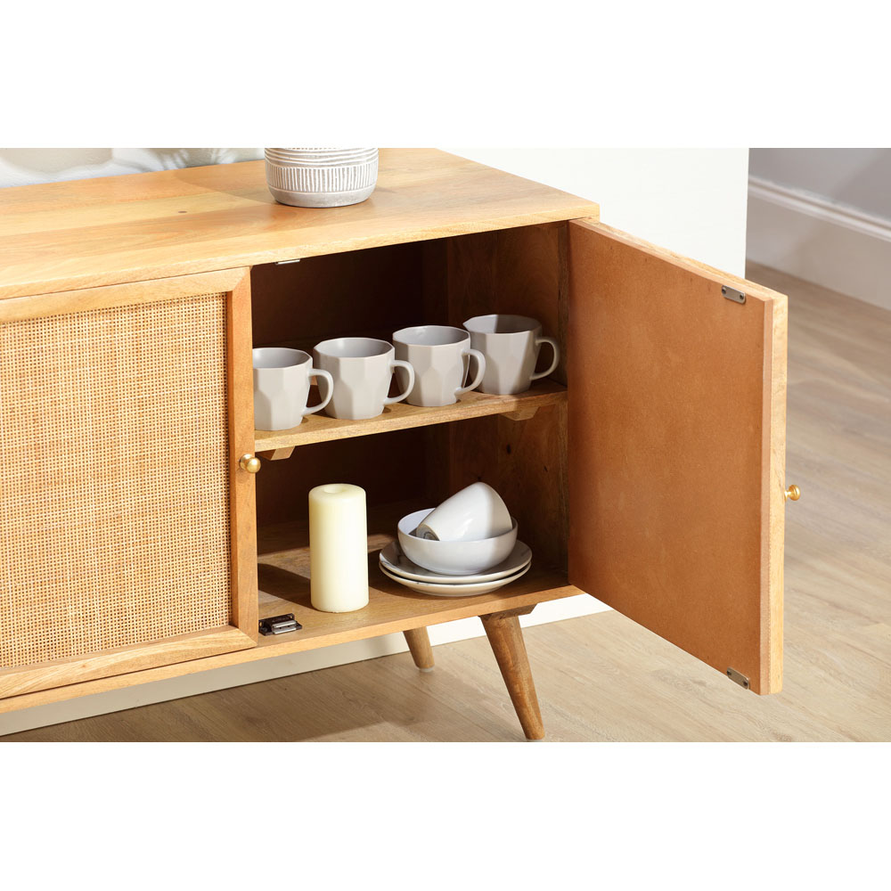 Desser Manhattan 3 Door Natural Rattan and Mango Wood Sideboard Image 6