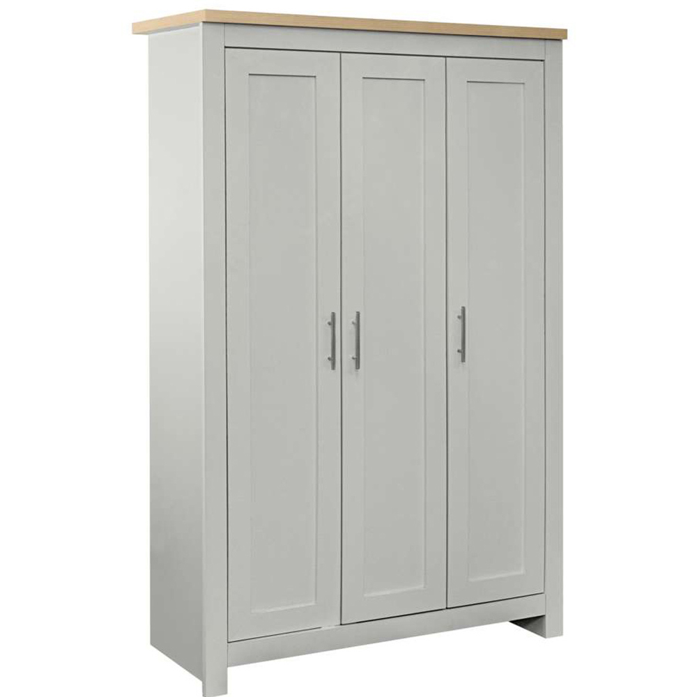 Highgate 3 Door Grey and Oak Wardrobe Image 2