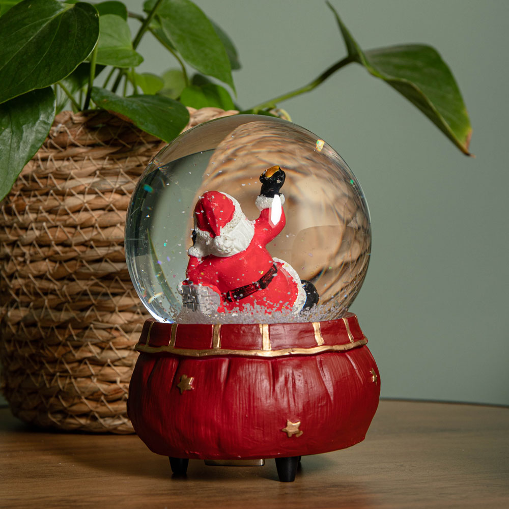Samuel Alexander Red and Gold Wind Up Musical Snow Sphere with Santa Scene 10cm Image 6