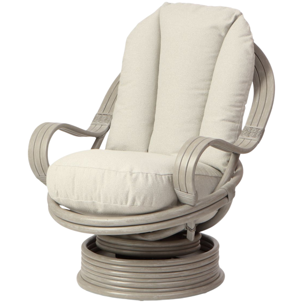 Desser Furniture Bali Grey Natural Rattan Alba Dusk Swivel Rocking Chair Image 2