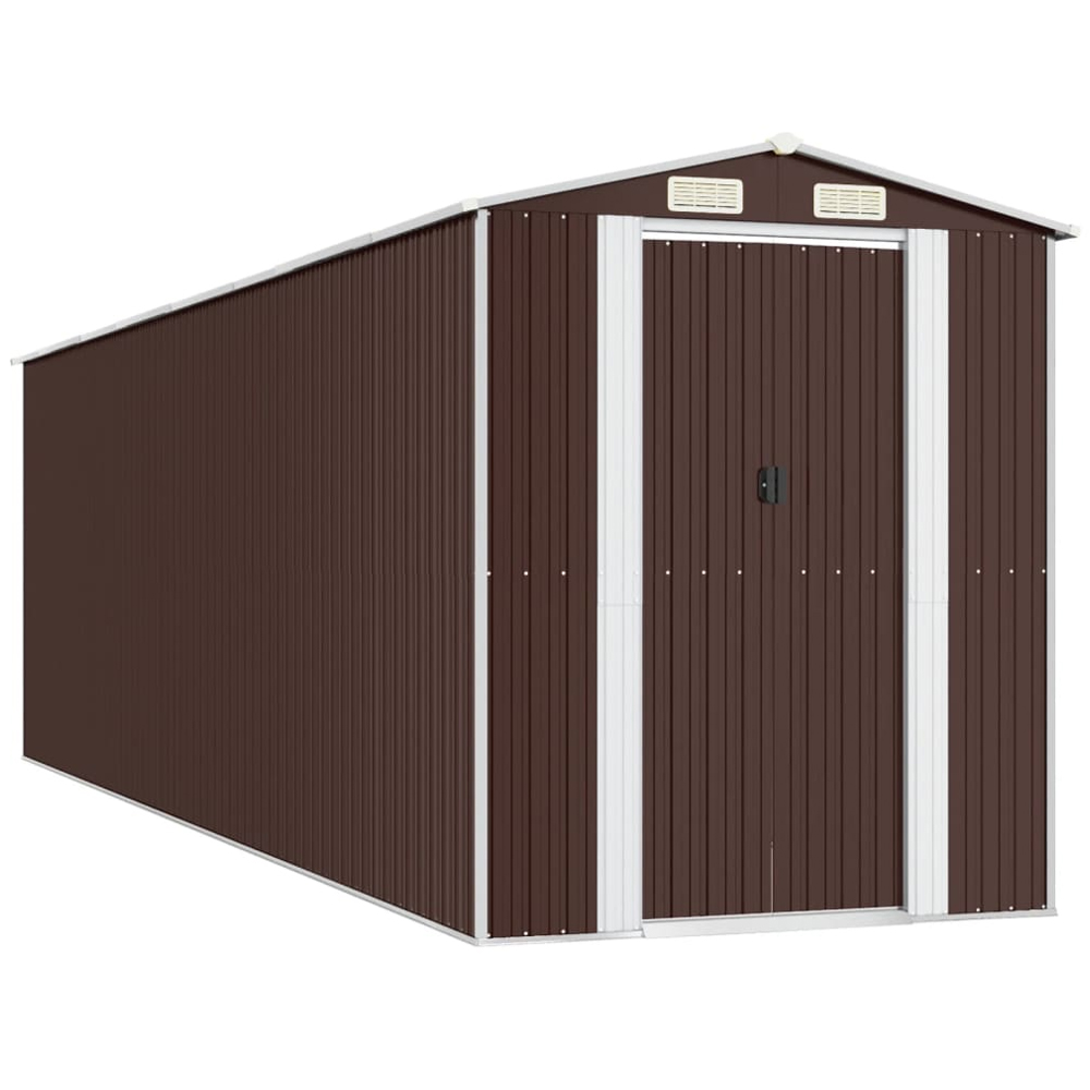 vidaXL 6.3 x 22.6ft Brown Galvanised Steel Garden Shed Image