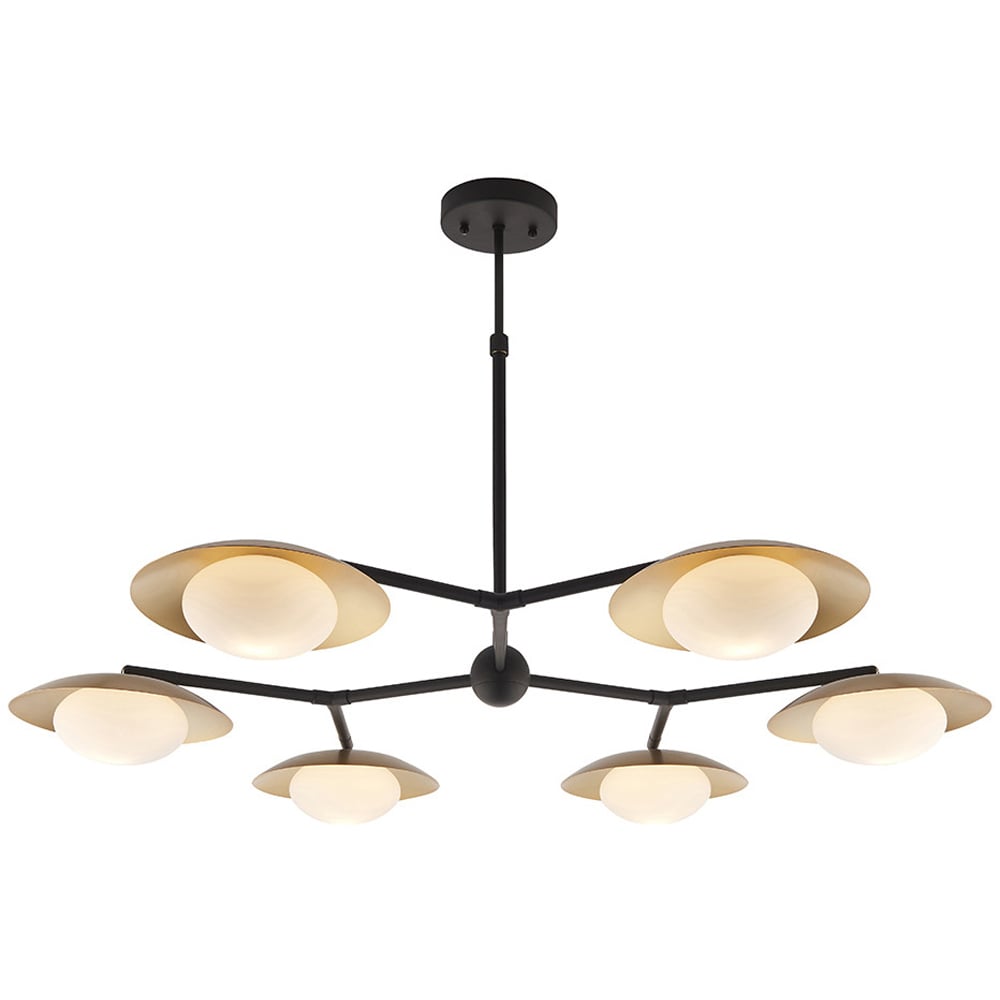 Merano Tivoli Gold and Dark Bronze 6 Light Ceiling Semi Flush Image 1