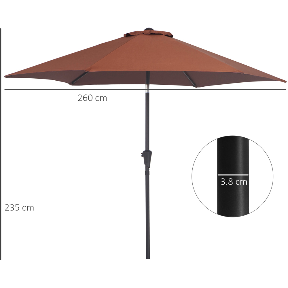 Outsunny Coffee Crank and Tilt Parasol 2.7m Image 7