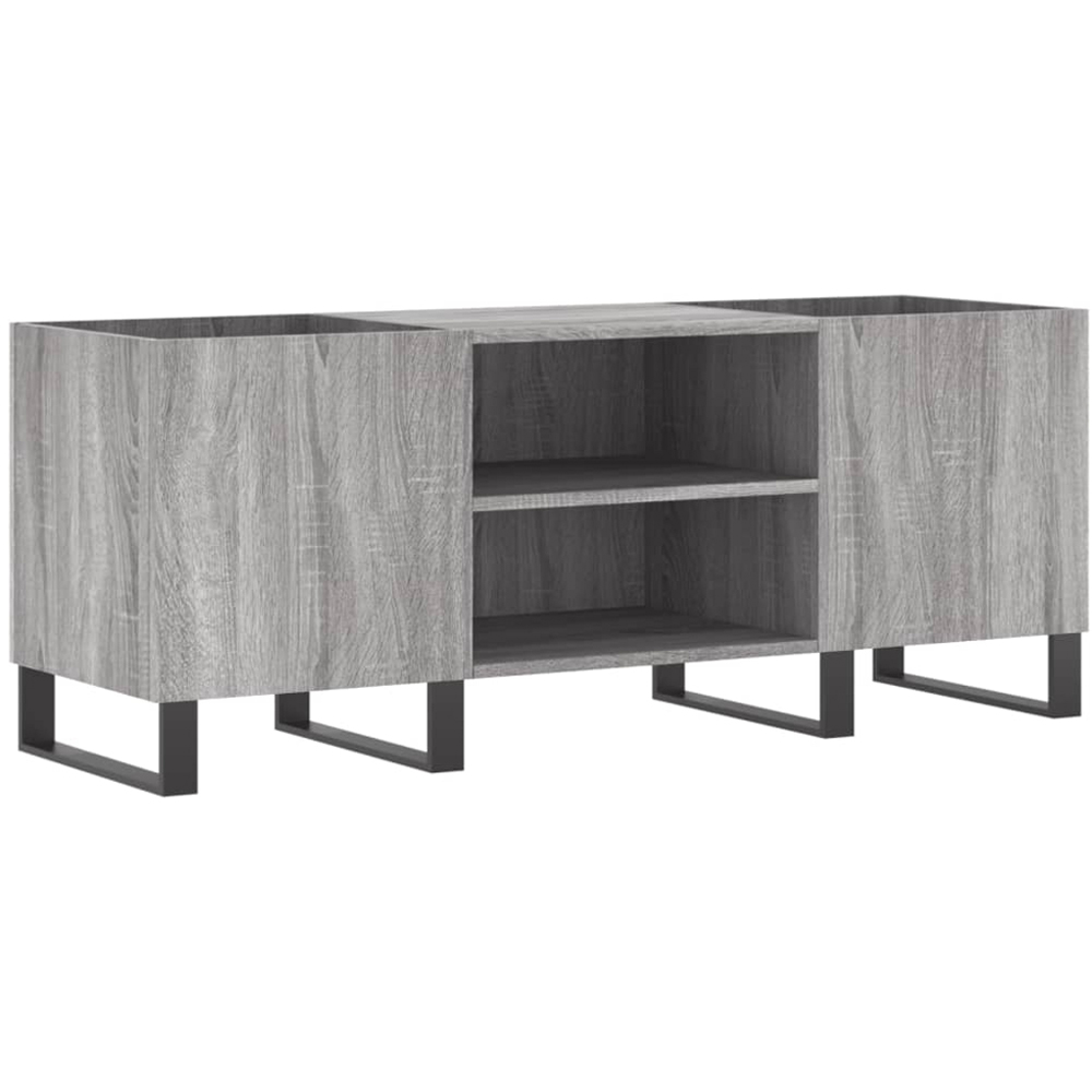 vidaXL 2 Shelf Grey Sonoma Wide Record Cabinet Image 2