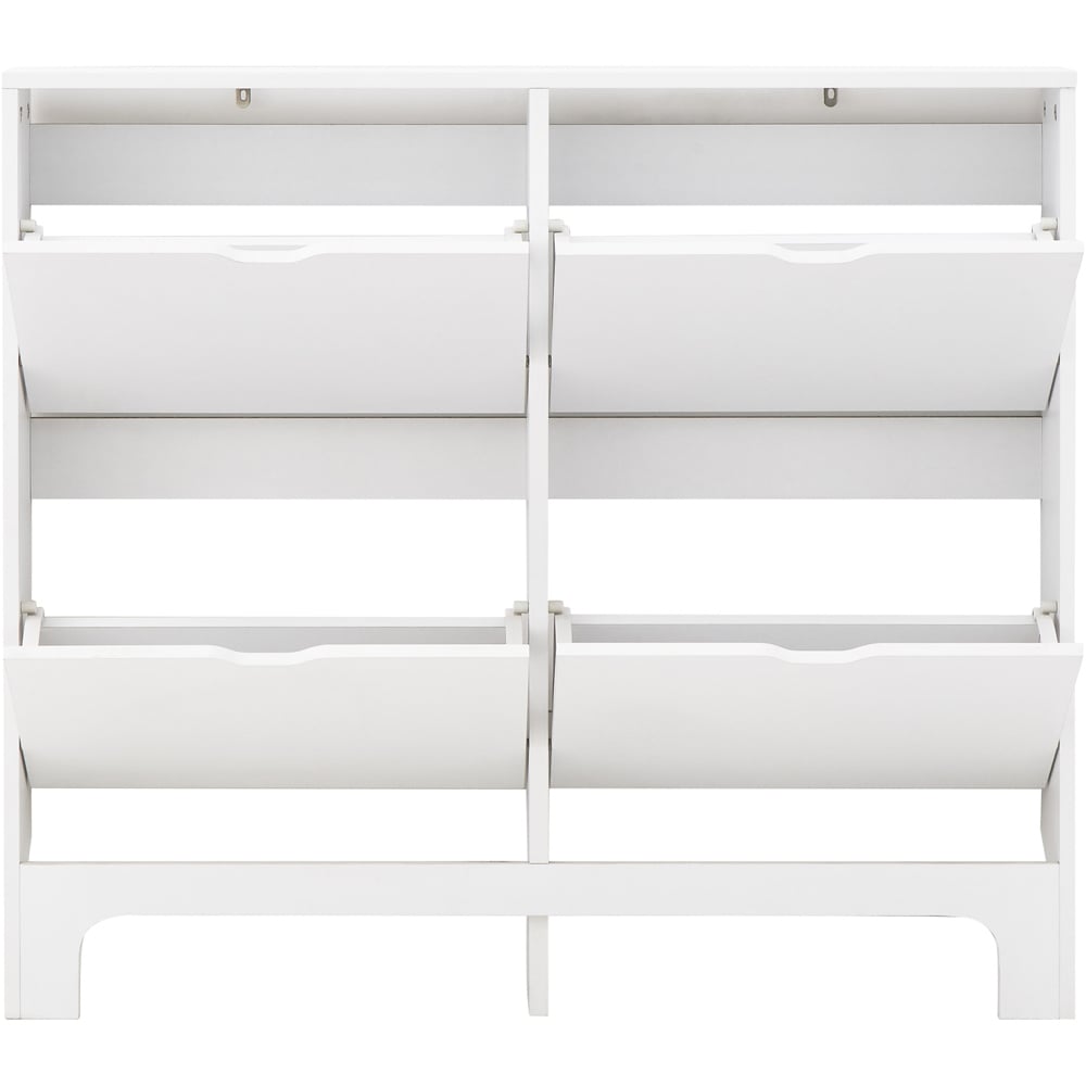 GFW White Narrow 4 Drawer Shoe Cabinet Image 3