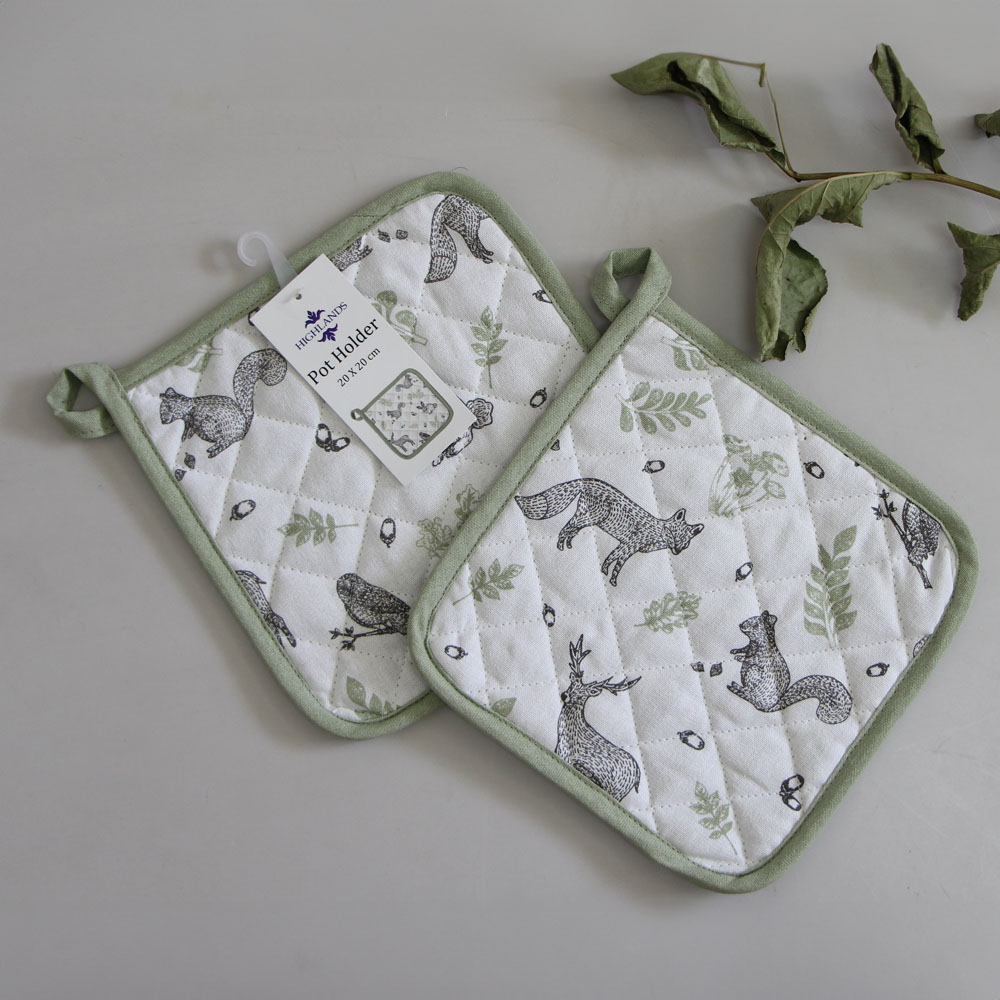 Highlands Homeware Woodland Cotton Pot Holder Image 2