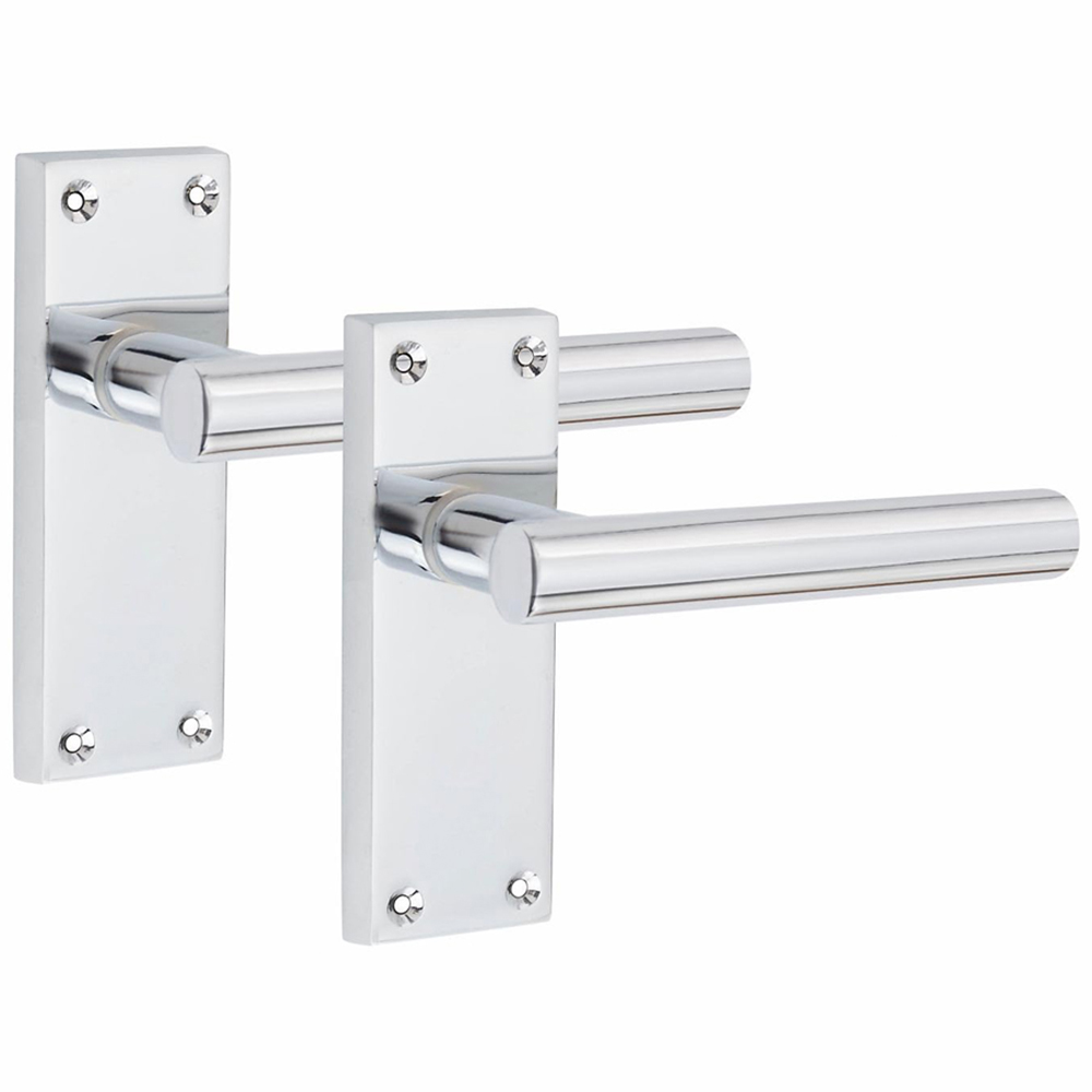 Golden Grace Polished Chrome Victorian Straight T-Bar Latch Door Handle Set 120 x 40mm Image 2