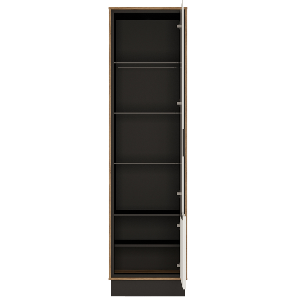 Florence Brolo Single Door Walnut Dark Panel Right Hand Display Cabinet Image 3