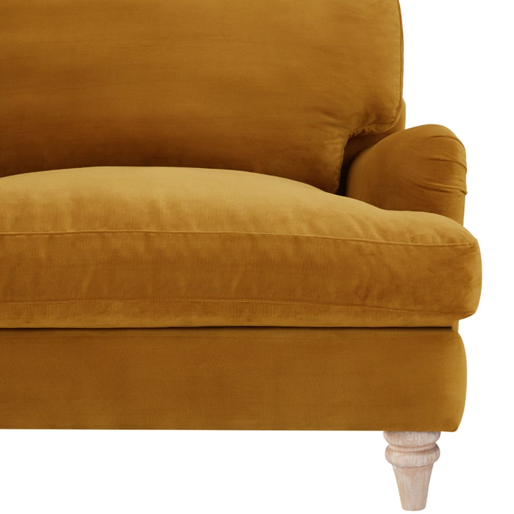 Home Detail Oxford 3 Seater Mustard Gold Velvet Sofa Image 8