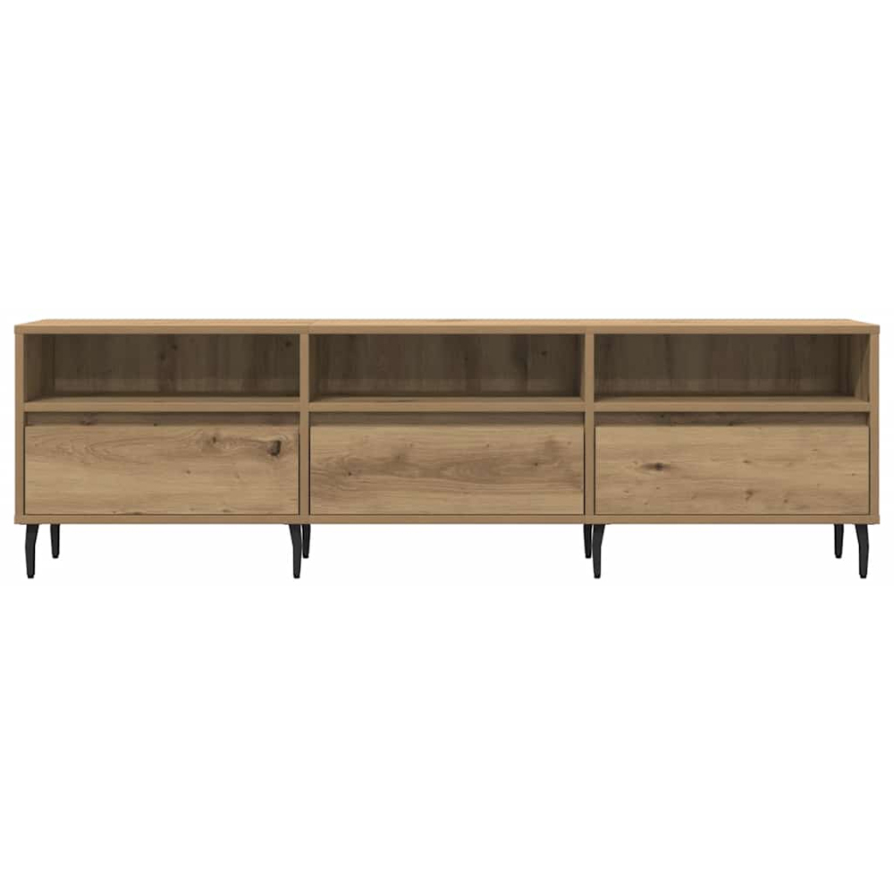 vidaXL 3 Door 3 Shelf Artisan Oak Wide TV Cabinet Image 4