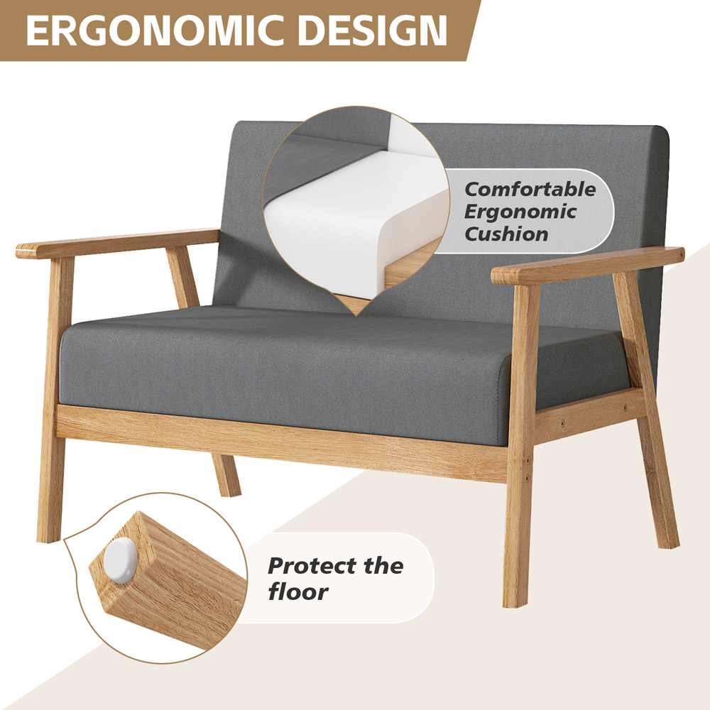 Grey Country Padded Armchair Image 6