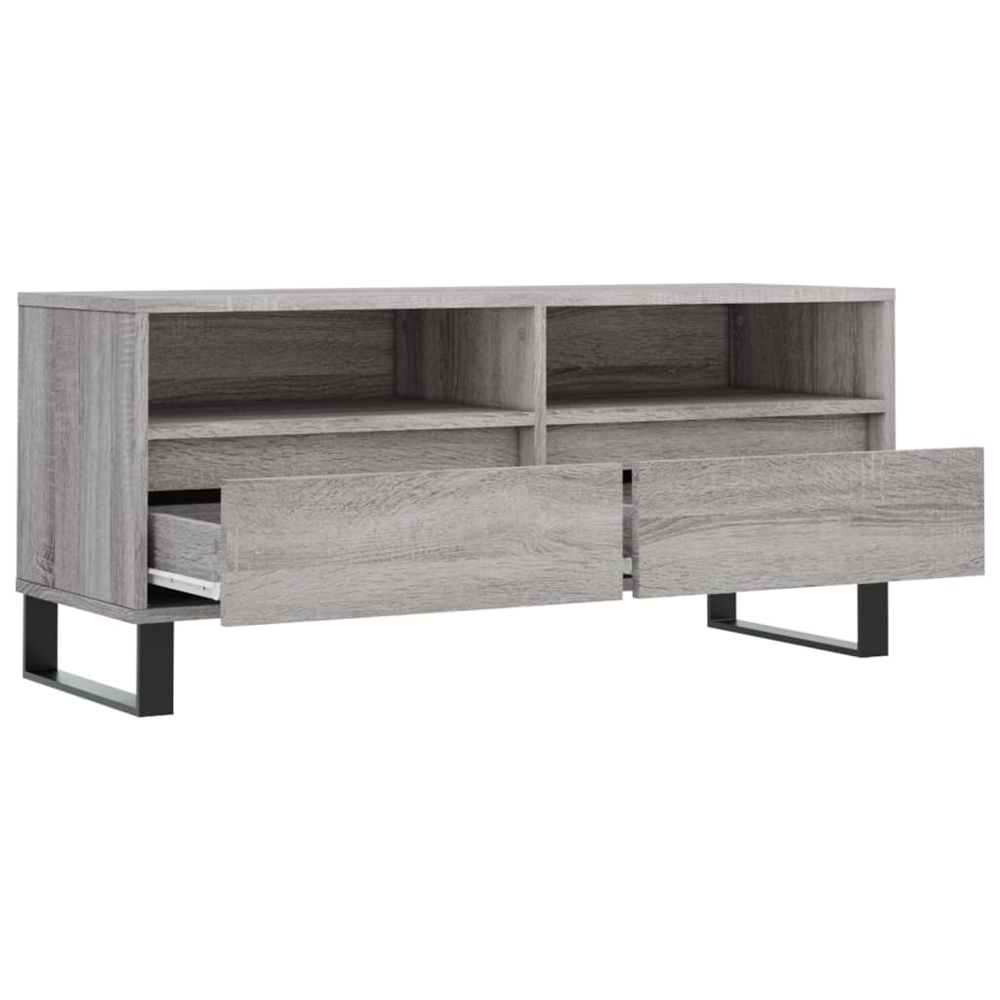 vidaXL 2 Door 2 Shelf Grey Sonoma TV Cabinet Image 4