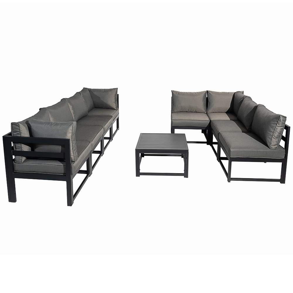 Furniture One 8 Seater L Shape Aluminium Garden Corner Sofa Set Image 2