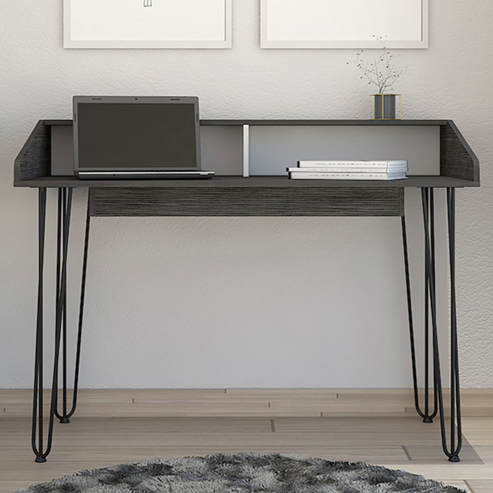 Dallas Home Office Desk White and Carbon Grey Image 1