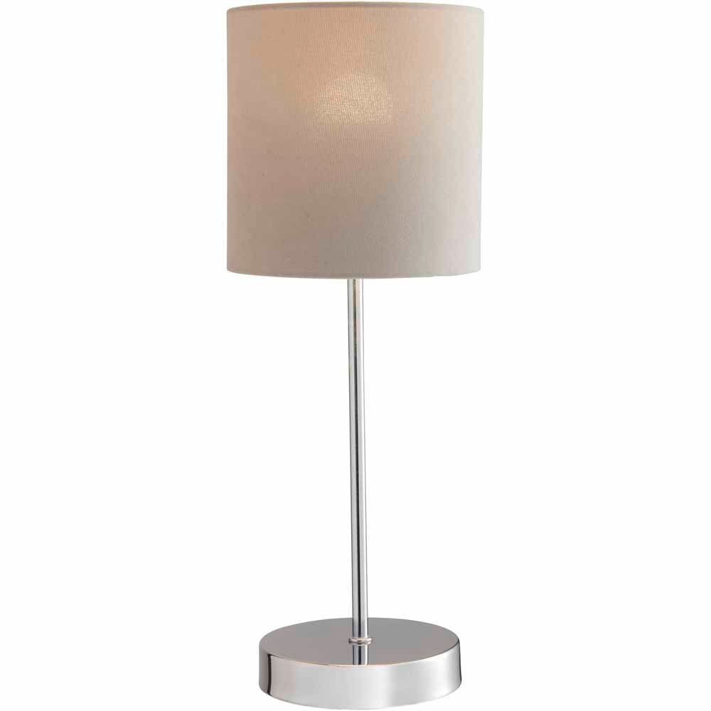 Wilko Grey Silver Velvet Table Lamp Image 6