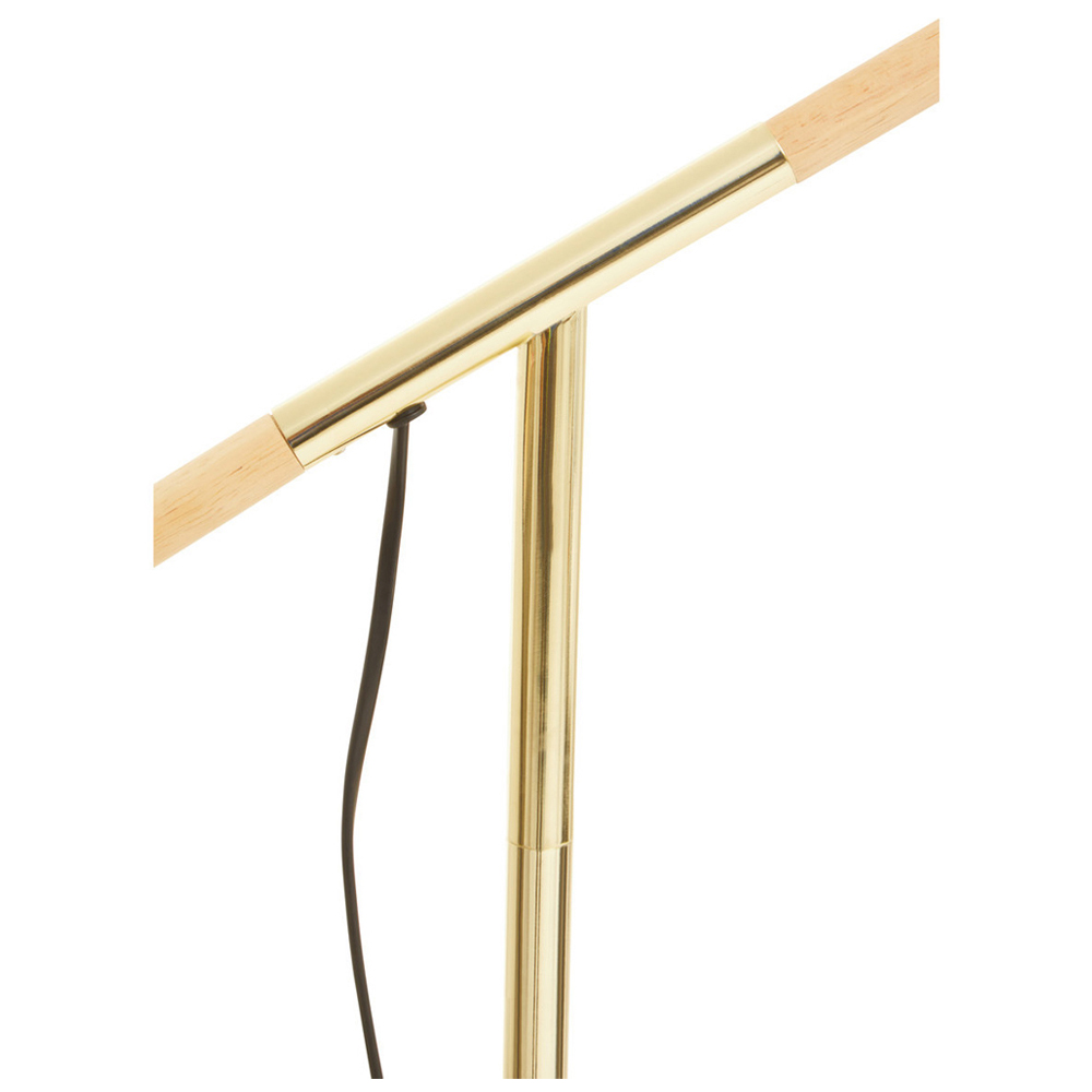 Premier Housewares Shiny Brass Adjustable Floor Lamp Image 6