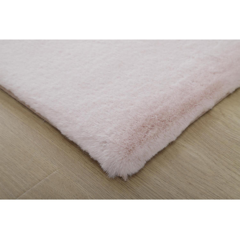Petal Pink Lux Faux Rabbit Fur Rug Image 3