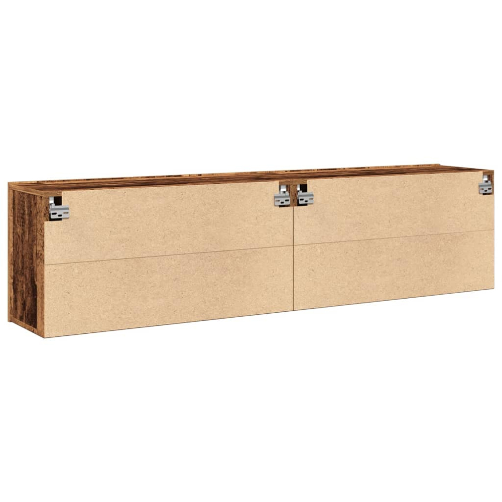 vidaXL 2 Door Old Wood Wall Mounted TV Cabinet Set of 2 Image 7