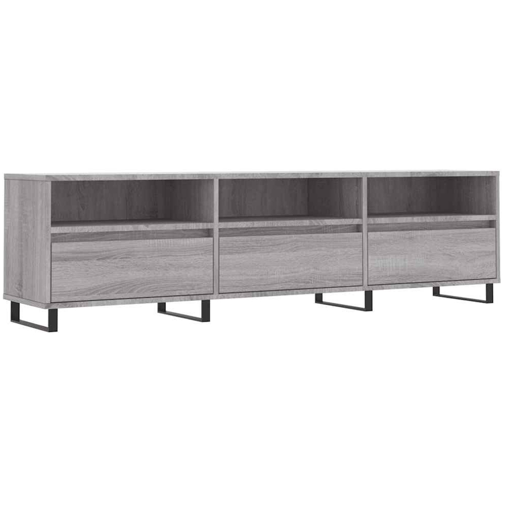vidaXL 3 Door 3 Shelf Grey Sonoma TV Cabinet Image 2