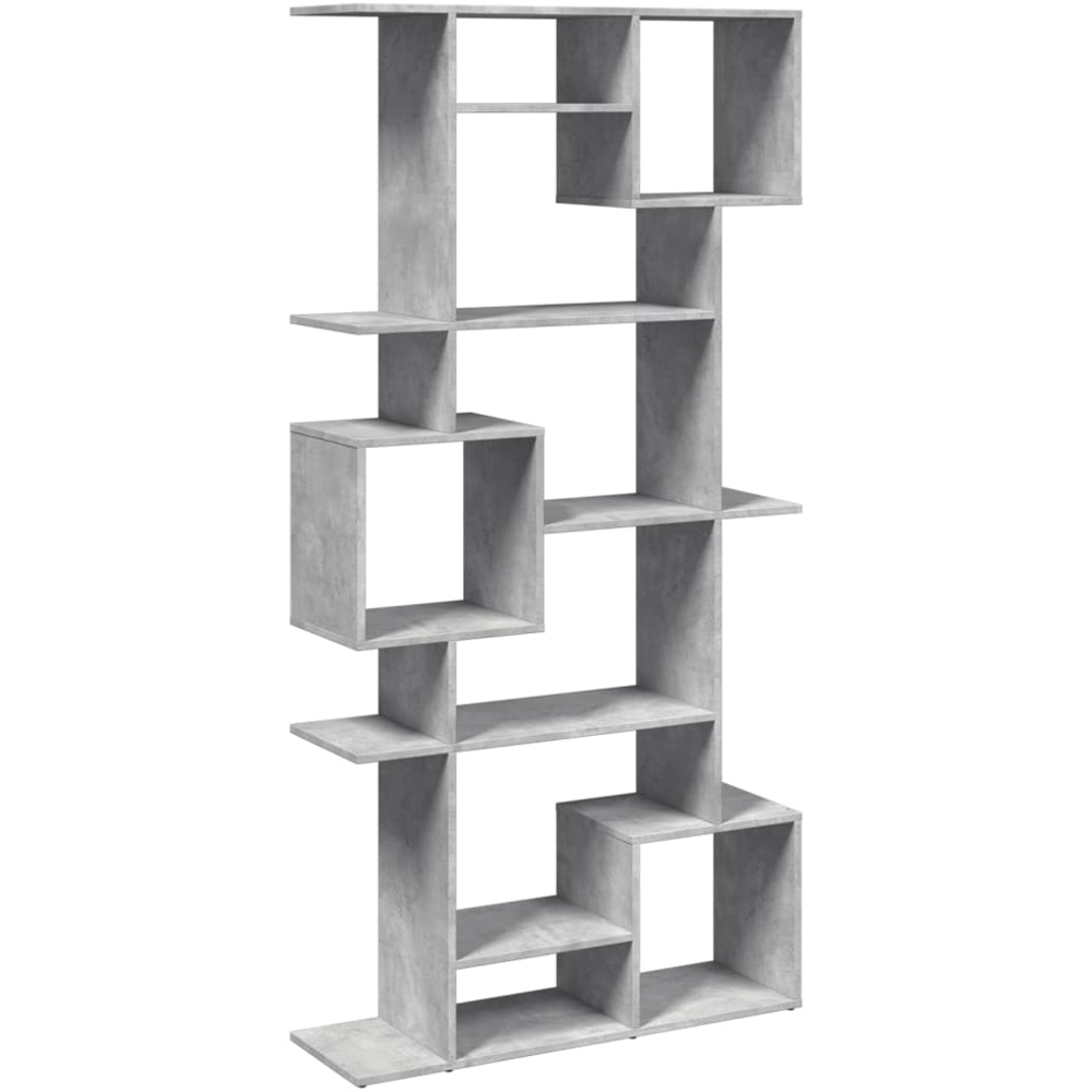 vidaXL 9 Shelf Concrete Grey Bookcase Image 2