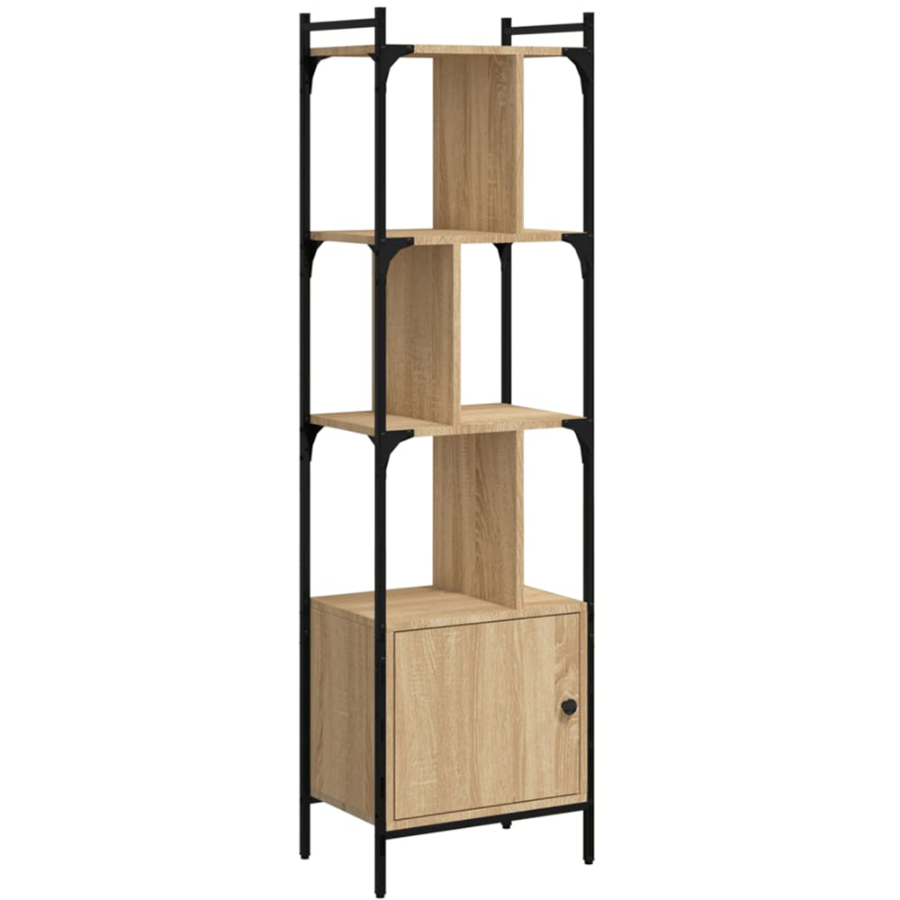 vidaXL Single Door 6 Shelf Sonoma Oak Bookcase Image 2