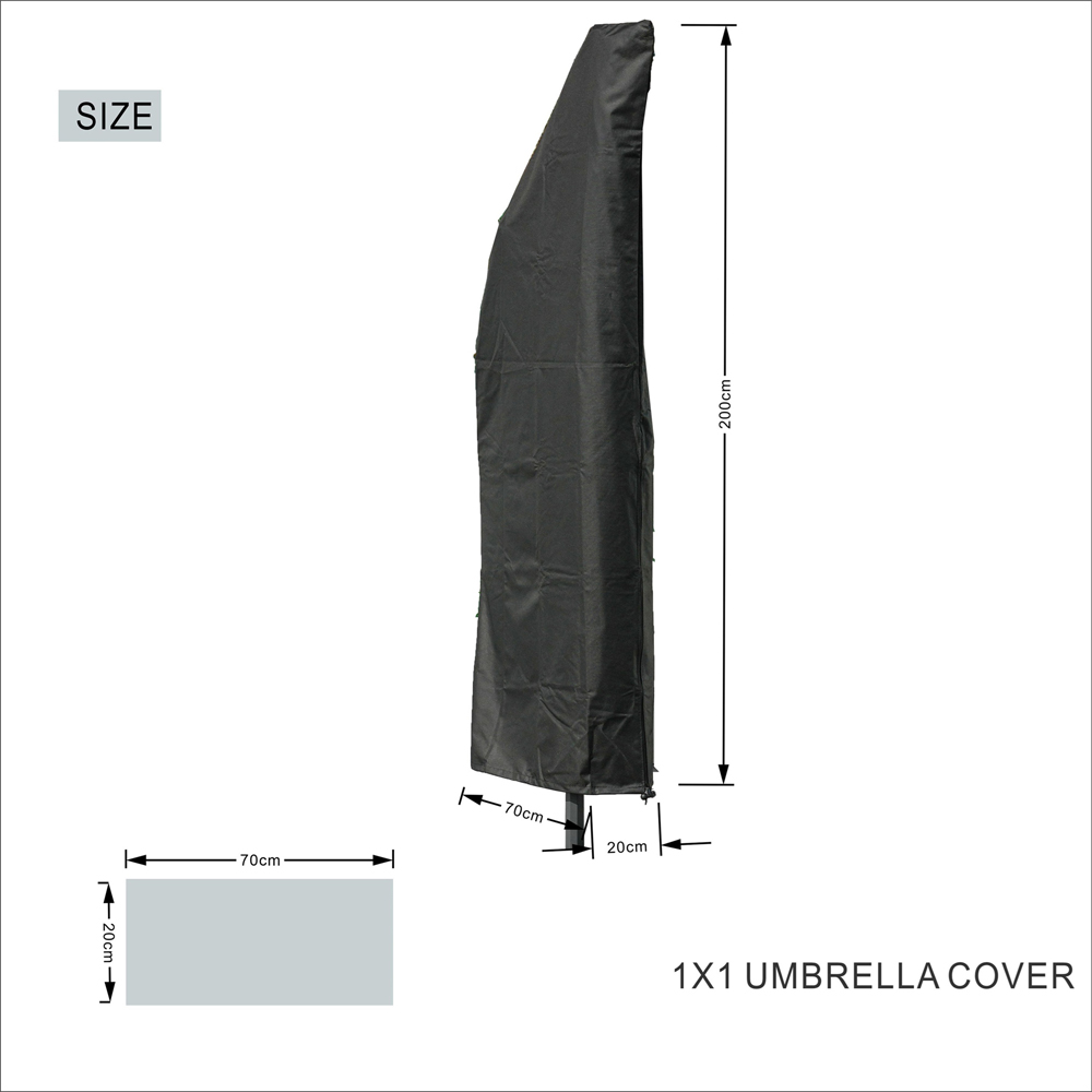 Direct Wicker Black Outdoor Waterproof Parasol Cover 7ft Image 8