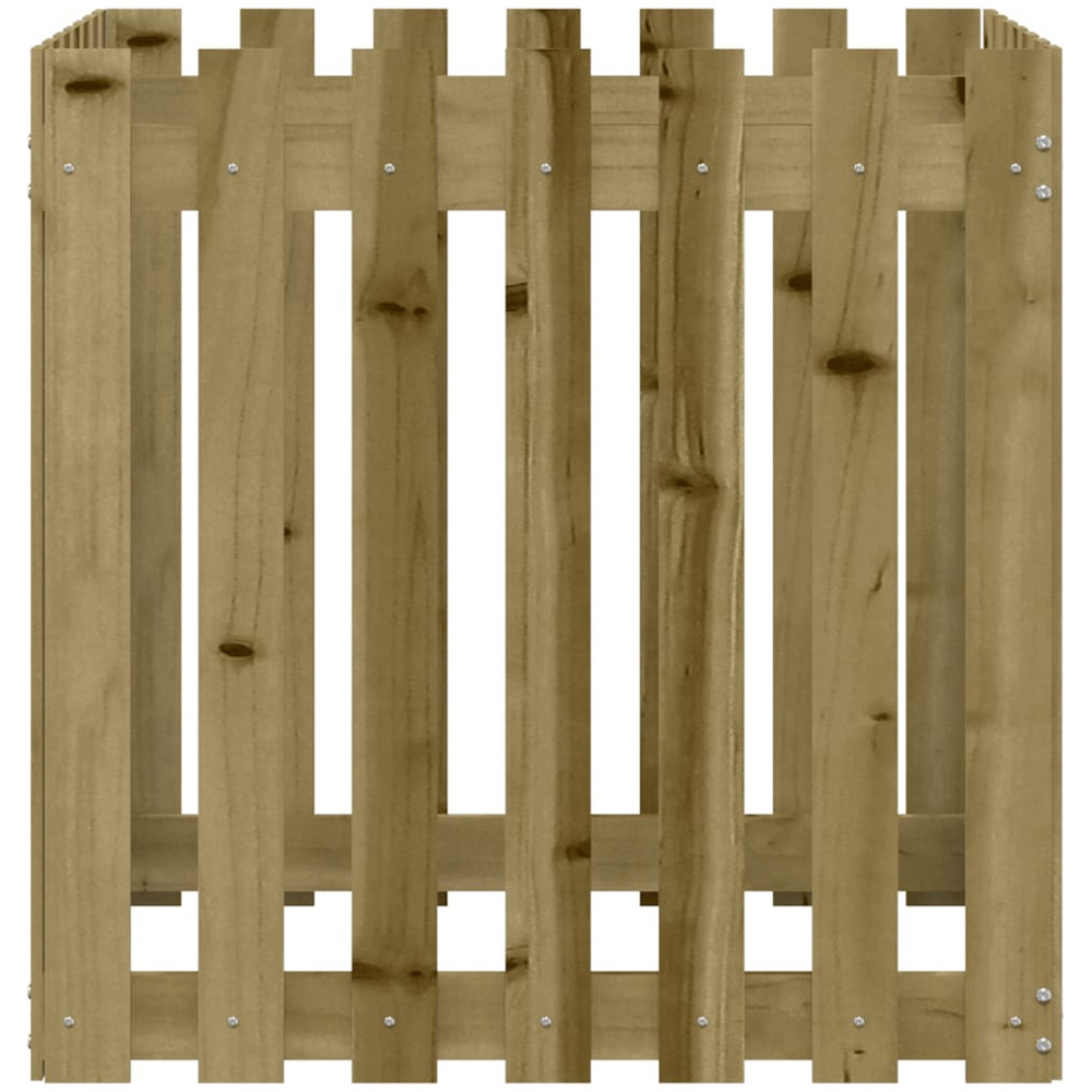 vidaXL Brown Pine Wood Garden Planter 70 x 70 x 70cm Image 4