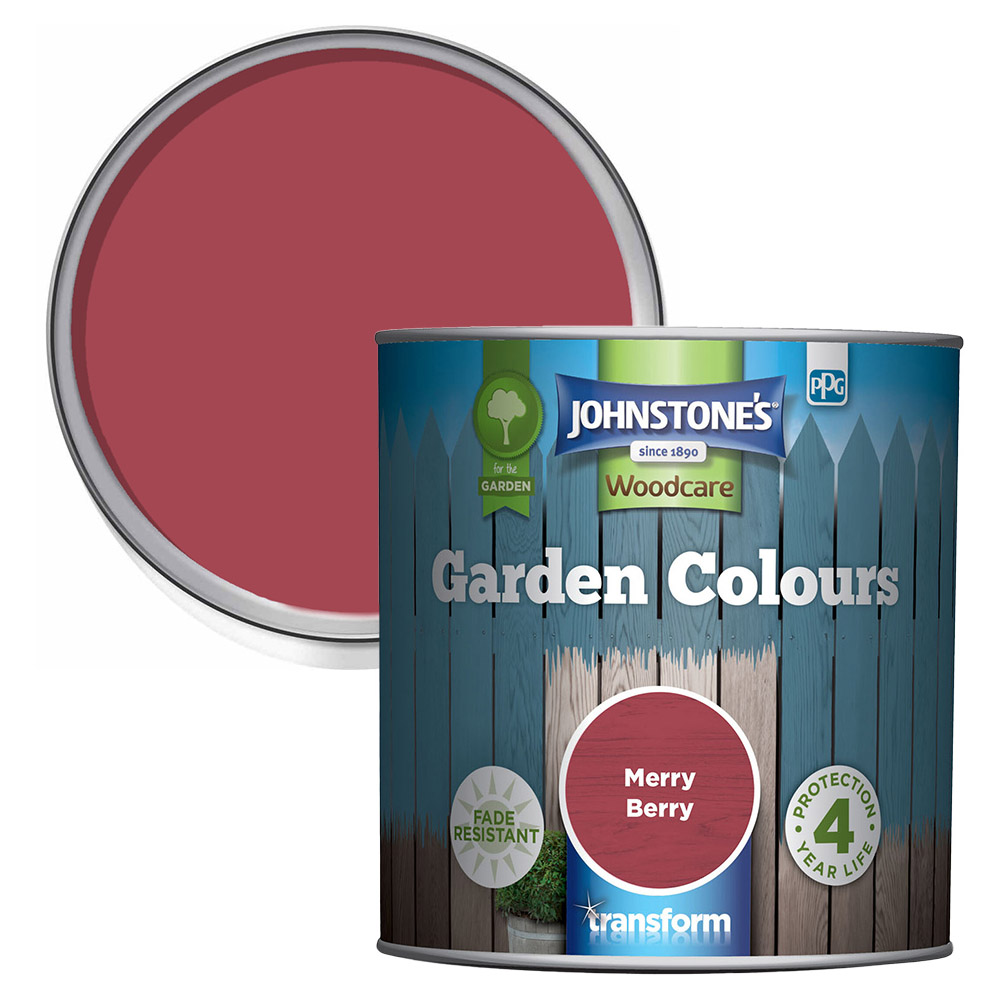 Johnstone's Woodcare Merry Berry Garden Colours Paint 1L Image 1