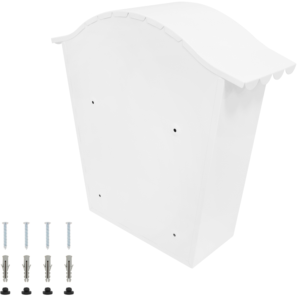 GardenKraft Classic White Galvanised Steel Wall Post Box Image 5