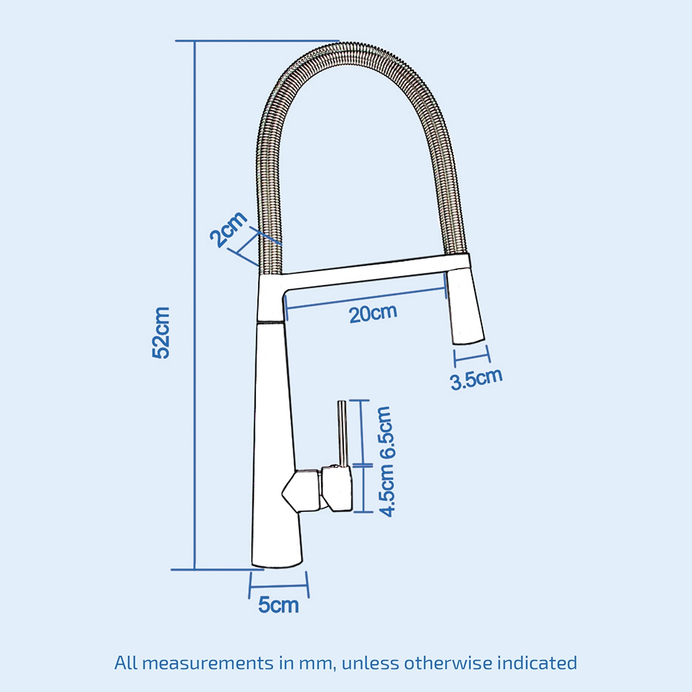 Nes Home Corry Chrome Modern Pull Down Spray Spring Spout Kitchen Mixer Tap Image 4