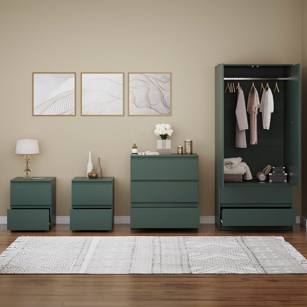 Denver Jasper Green 4 Piece Bedroom Furniture Set Image 4