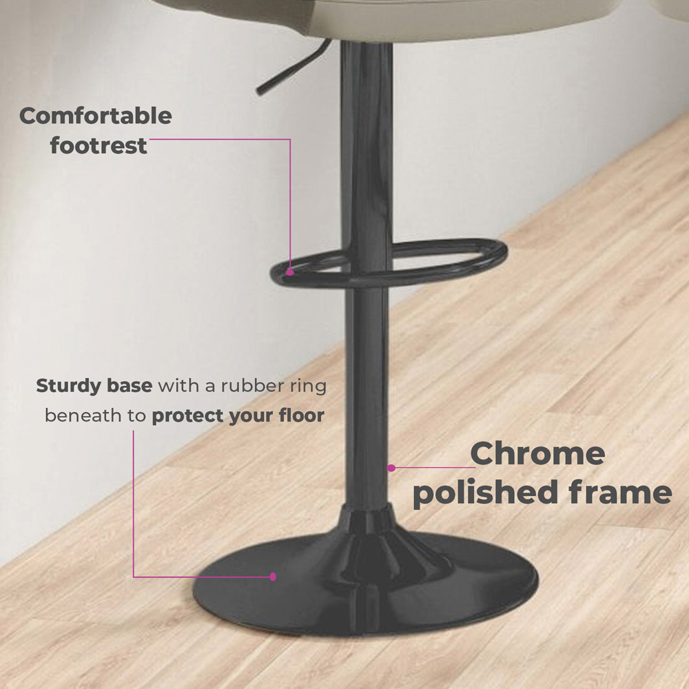 Neo Grey and Black Faux Leather Swivel Bar Stool Set of 2 Image 4