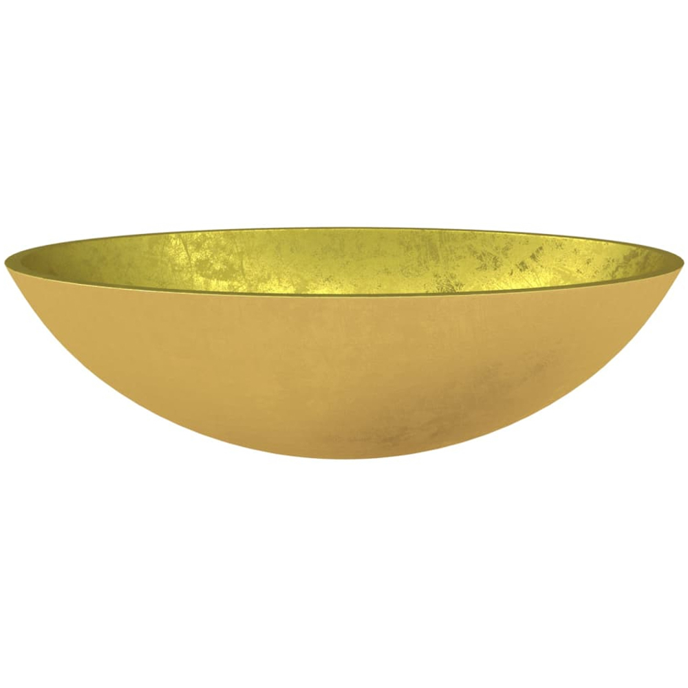 vidaXL Gold Glass Wash Basin 140 x 500 x 370mm Image 2
