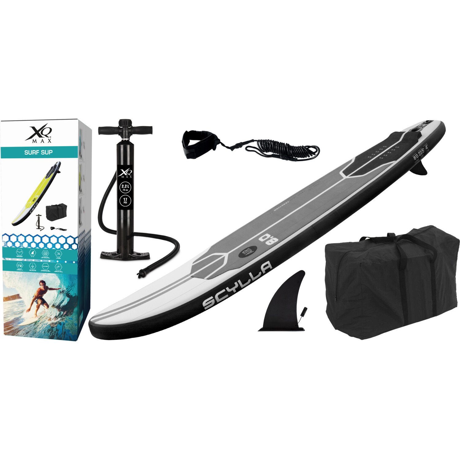 XQMAX 245 Surf Paddle Board - Grey Image 1