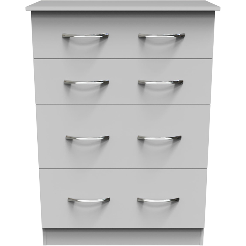 Crowndale Avon 4 Drawer Matt White Deep Chest of Drawers Ready Assembled Image 2