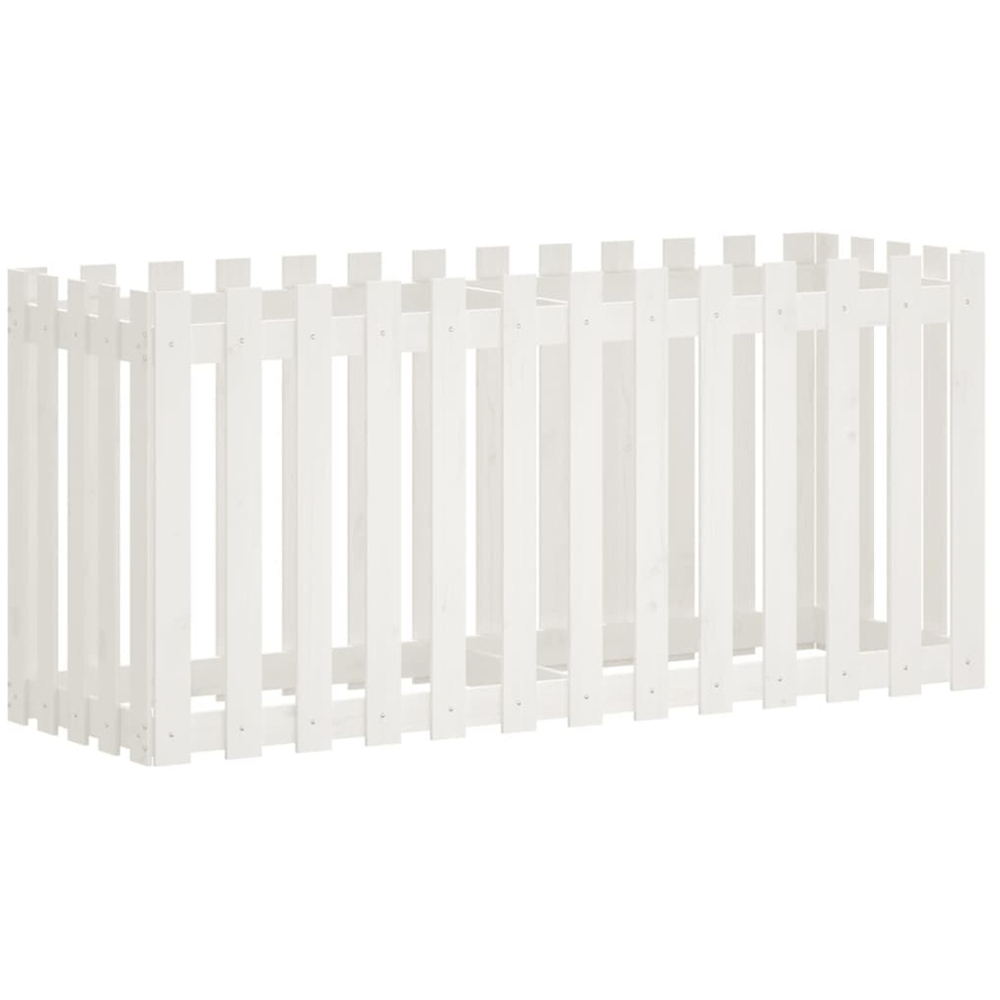 vidaXL White Pine Wood Raised Garden Bed 70 x 50 x 150cm Image 1