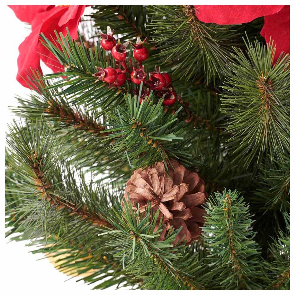 Wilko 3ft Poinsettia Decorated Artificial Christmas Tree Image 7