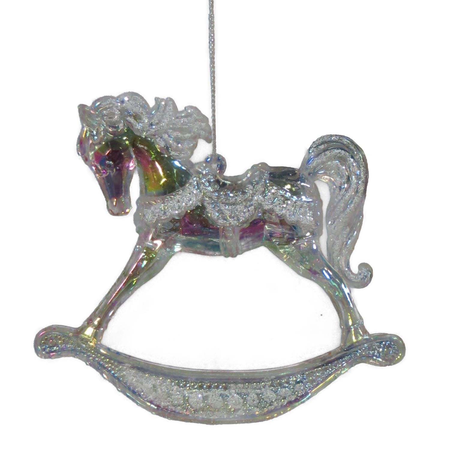 Sugar Wonderland Iridescent Rocking Horse Decoration Ornament Image