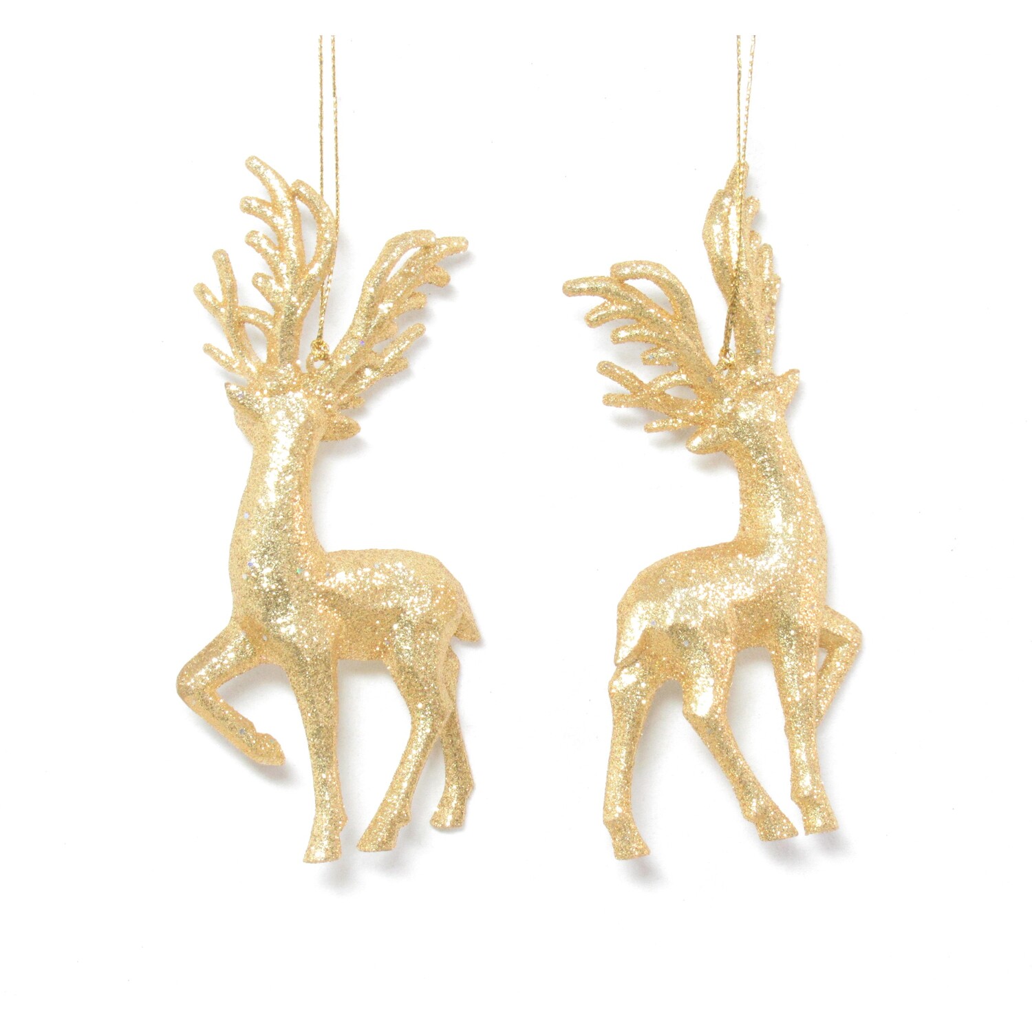 Glitter Reindeer Decoration Gold Image 2
