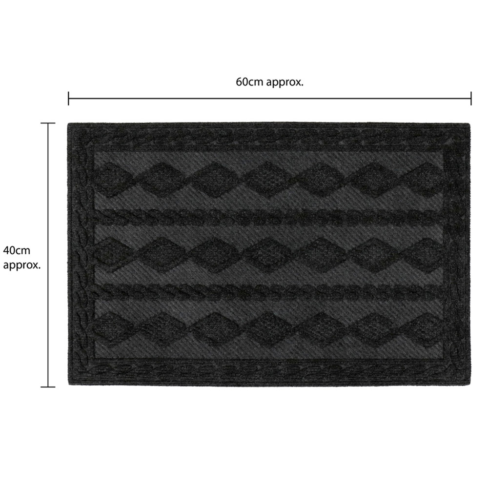 JVL Charcoal Knit Indoor Scraper Doormat 40 x 60cm Image 8