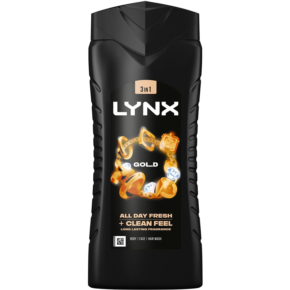 Lynx Gold Oud Wood and Fresh Vanilla 3-in-1 Refreshing Shower Gel 500ml 3 Pack Image 2