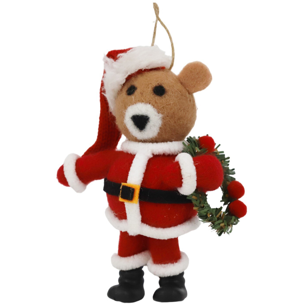 Wool Christmas Bear Hanging Decoration Image 4