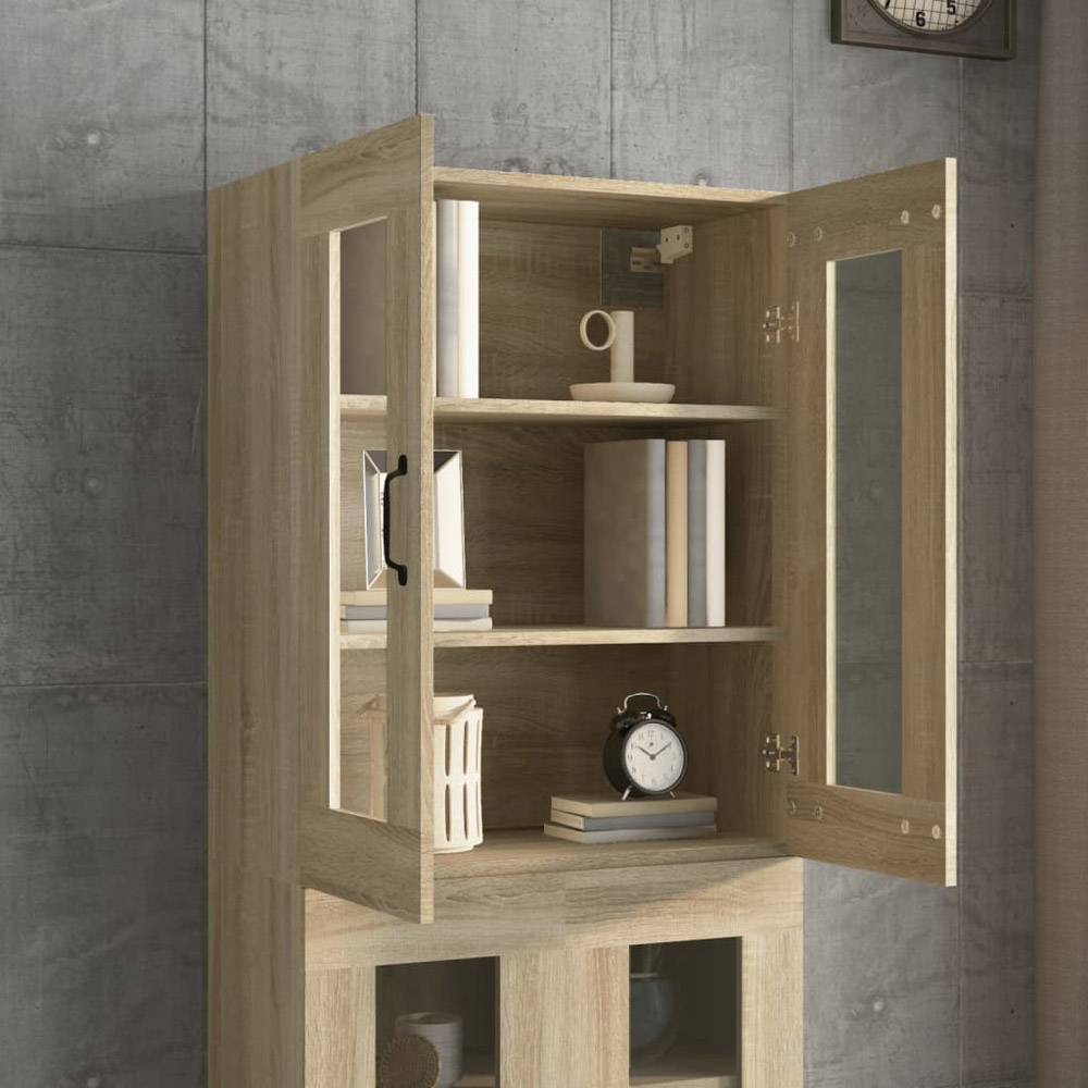 vidaXL 2 Door 3 Shelf Brown Sonoma Oak Hanging Wall Cabinet Image 6
