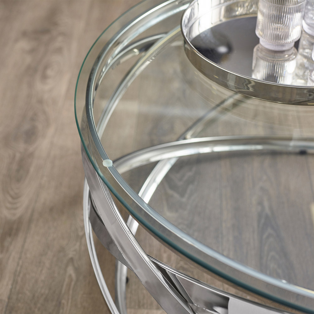 Julian Bowen Vienna Chrome Circular Coffee Table Image 6