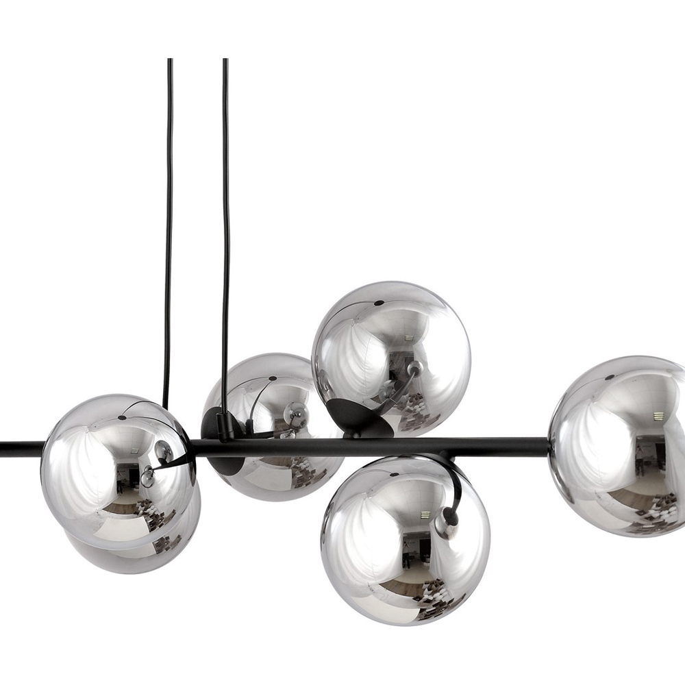 Emibig Rossi 6 Light Graphite Shade Black E14 Ceiling Pendant Light Image 5